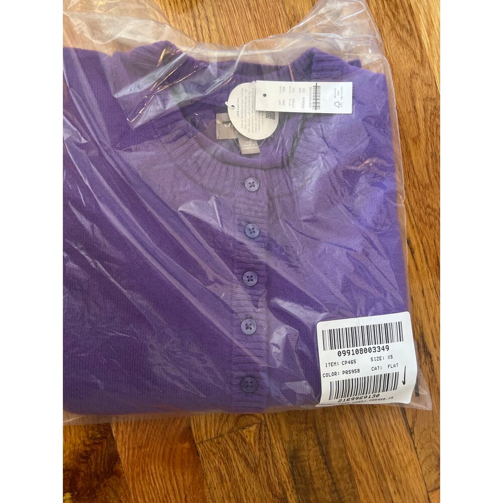 J. Crew Perfect Cashmere Cardigan in Purple NWT size XS - Picture 7 of 7
